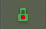Green padlock with red dot in the middle, indicating that the app is blocking internet.