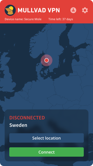 Disconnected state of the app.