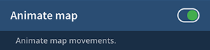 Animate map setting enabled.